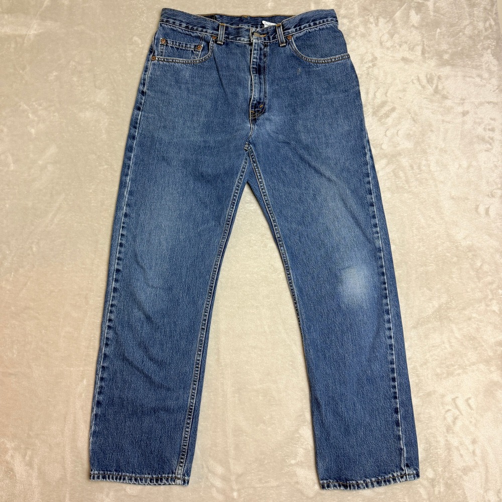 Vintage Levis 505 Jeans Mens 34x30 Blue Straight Leg Soft Denim Made in USA 00s